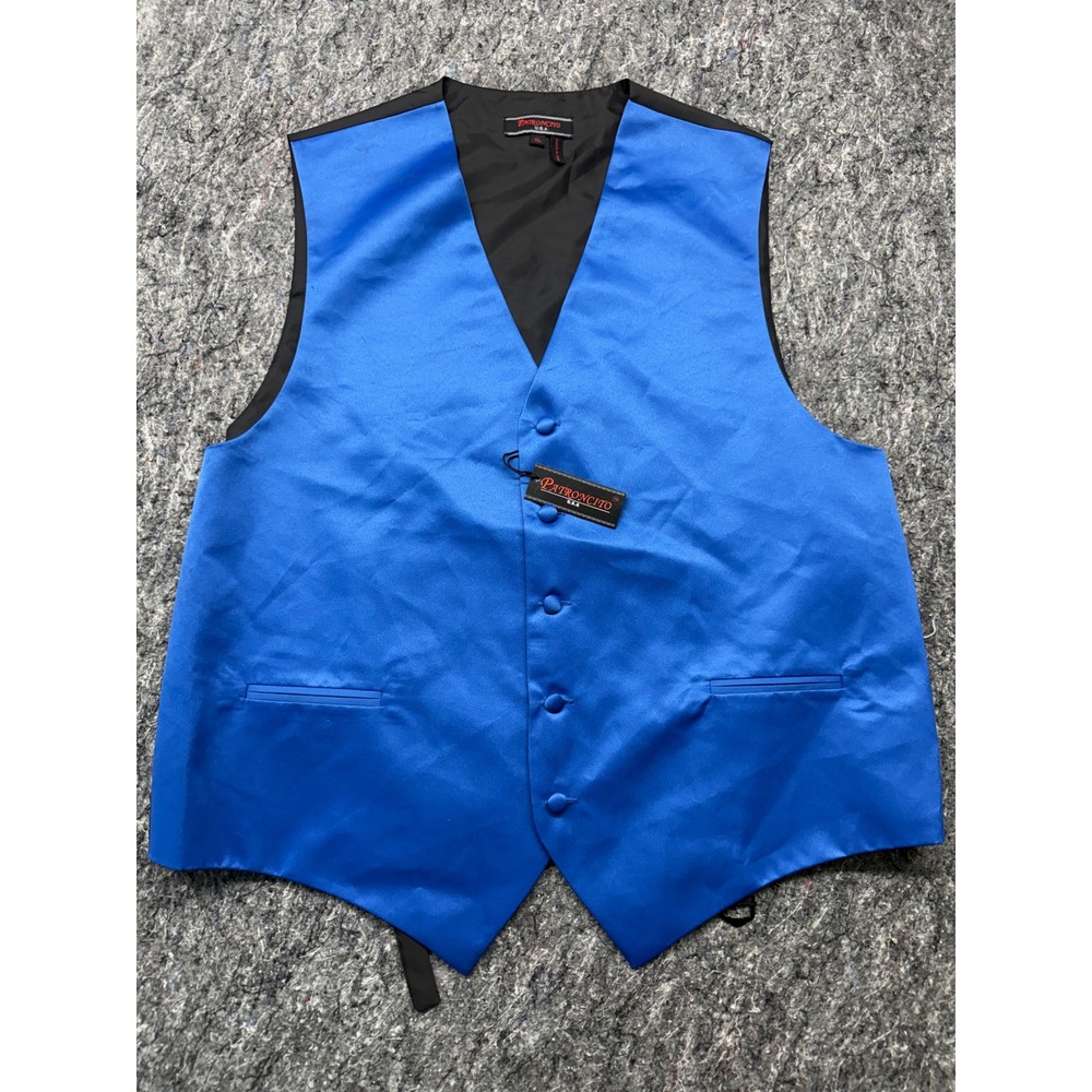 Patroncito‎ Royal Blue Satin Formal Tuxedo Vest Mens XL VS-1010 NWT